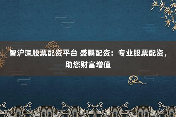 智沪深股票配资平台 盛鹏配资：专业股票配资，助您财富增值