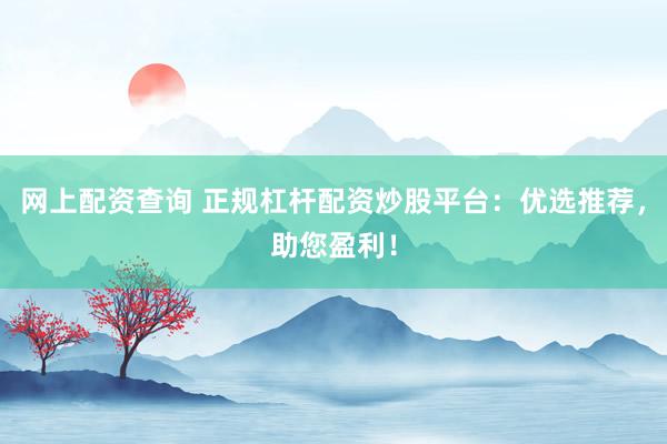 网上配资查询 正规杠杆配资炒股平台：优选推荐，助您盈利！