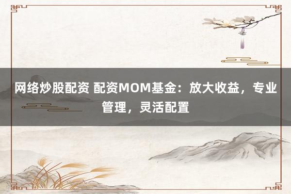 网络炒股配资 配资MOM基金：放大收益，专业管理，灵活配置