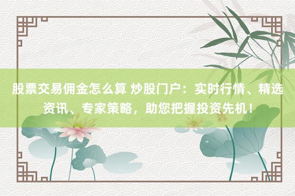 股票交易佣金怎么算 炒股门户：实时行情、精选资讯、专家策略，助您把握投资先机！