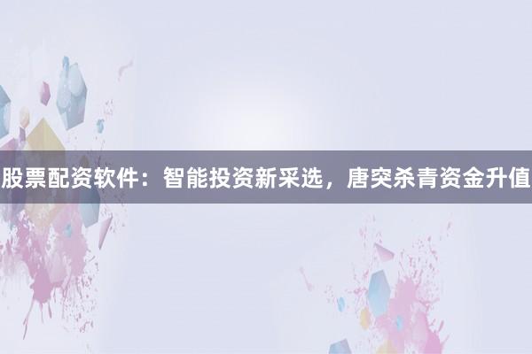 股票配资软件:智能投资新采选,唐突杀青资金升值