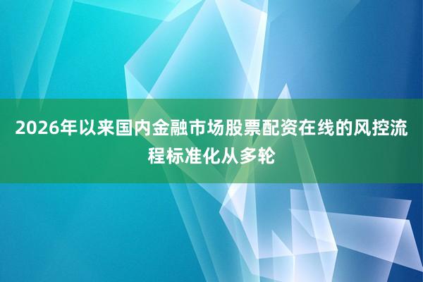 2026年以来国内金融市场股票配资在线的风控流程标准化从多轮